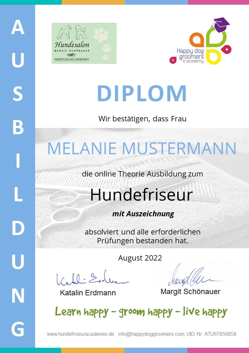 Diplom-Ausbildung zum Hundefriseur